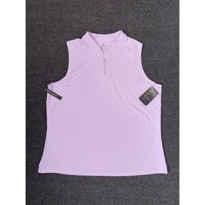 Nike Dry-Fit Sleeveless Golf Polo Purple Womens Size 2XL Standard Fit Blade Zip
